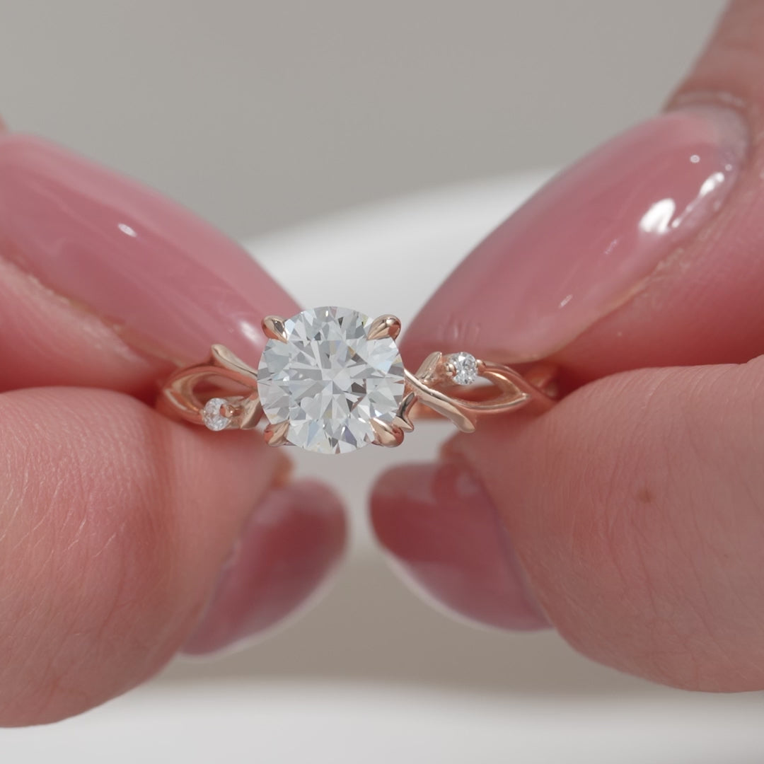 The Coco Round Lab Diamond Moissanite Engagement Ring