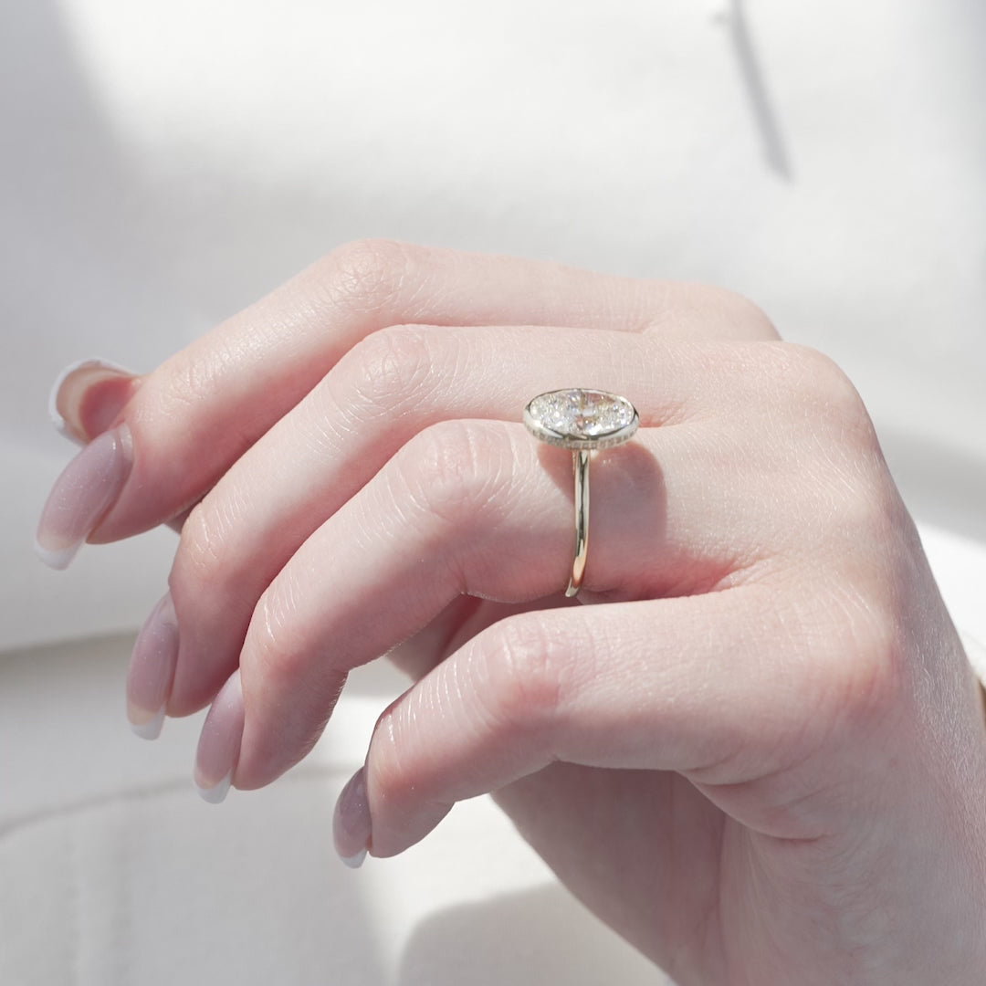 The Christine Oval Lab Diamond Moissanite Engagement Ring