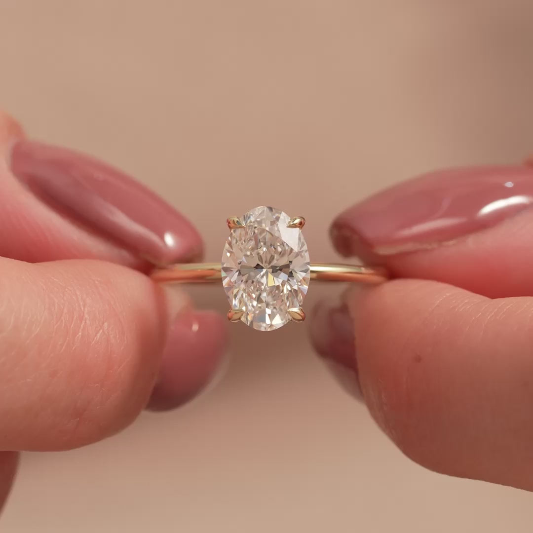 The Liberty Oval Lab Diamond Moissanite Engagement Ring
