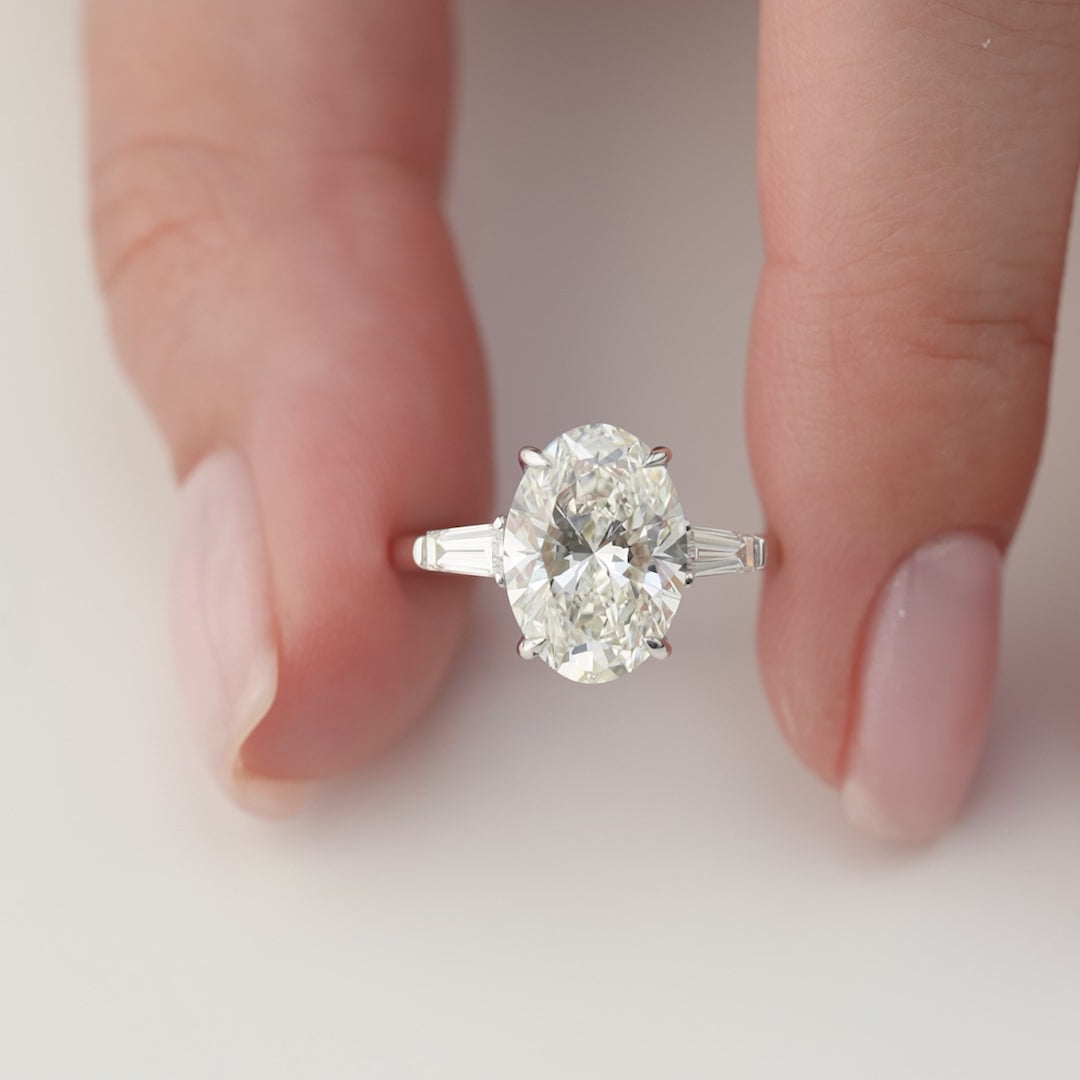 The Leona Oval Lab Diamond Moissanite Engagement Ring