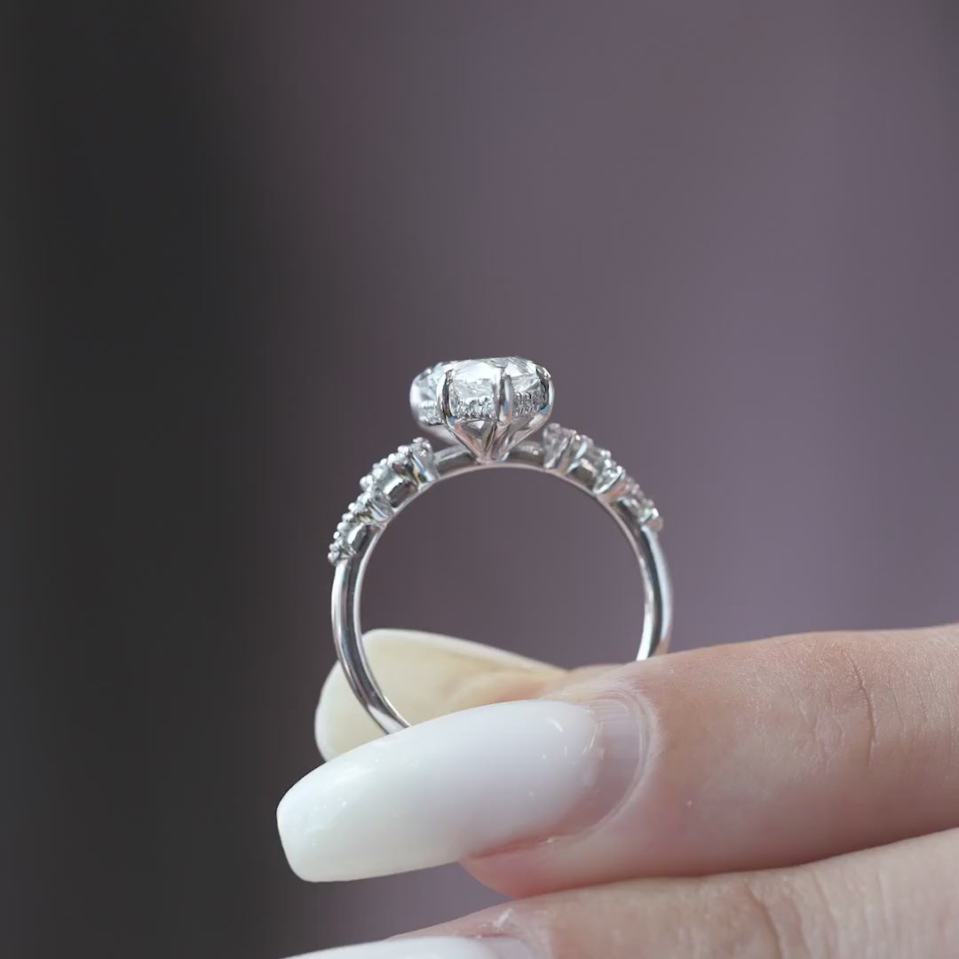 The Mona Marquise Lab Diamond Moissanite Engagement Ring