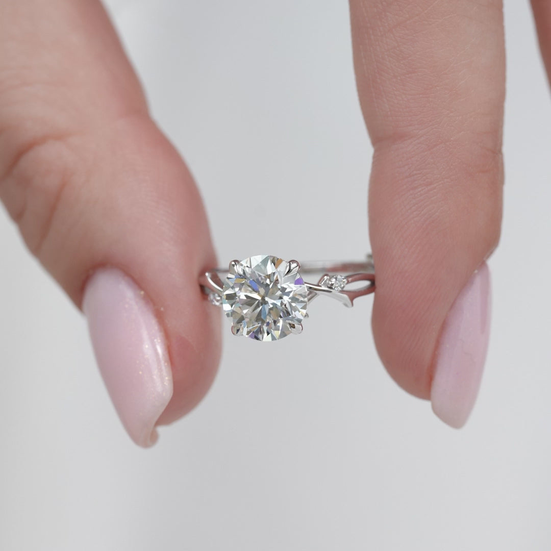 The Coco Round Lab Diamond Moissanite Engagement Ring