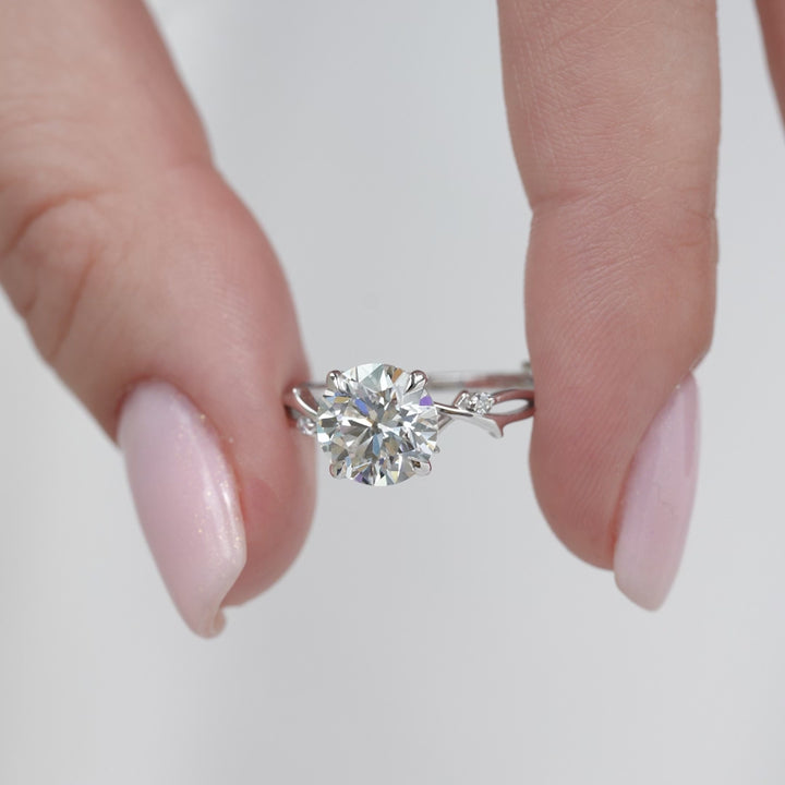 The Coco Round Lab Diamond Moissanite Engagement Ring *Shown with 2.5 ct #material_white