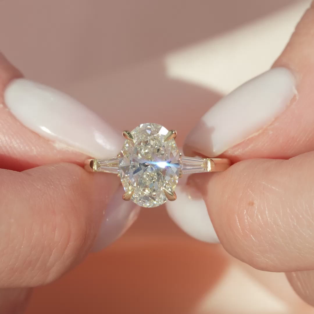 The Leona Oval Lab Diamond Moissanite Engagement Ring
