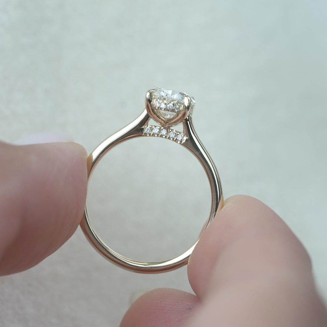 The Natasha Oval Lab Diamond Moissanite Engagement Ring