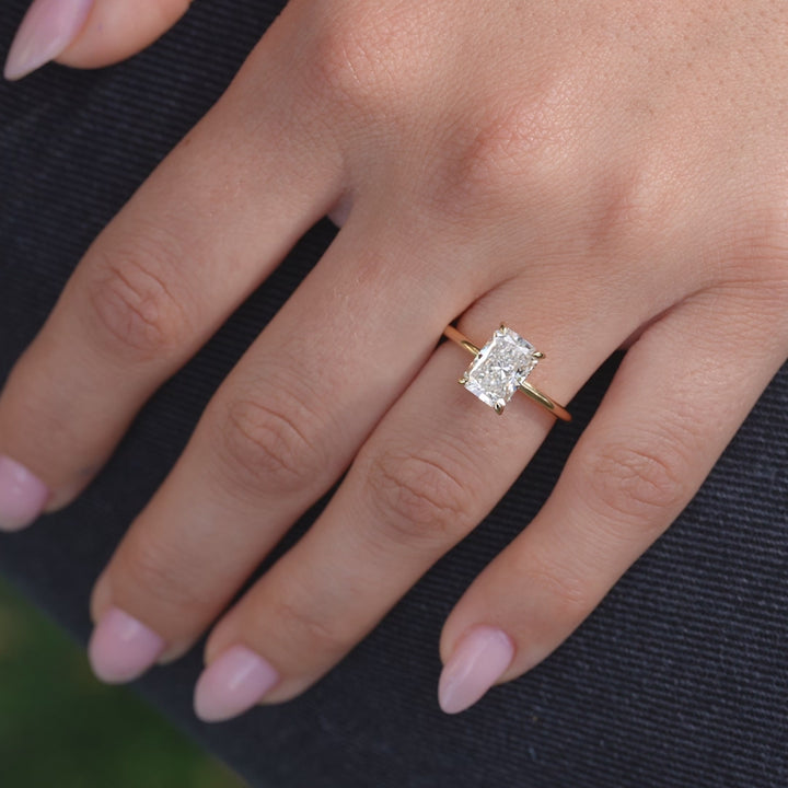 The Liberty Radiant Lab Diamond Moissanite Engagement Ring *Shown with 2 ct #material_gold