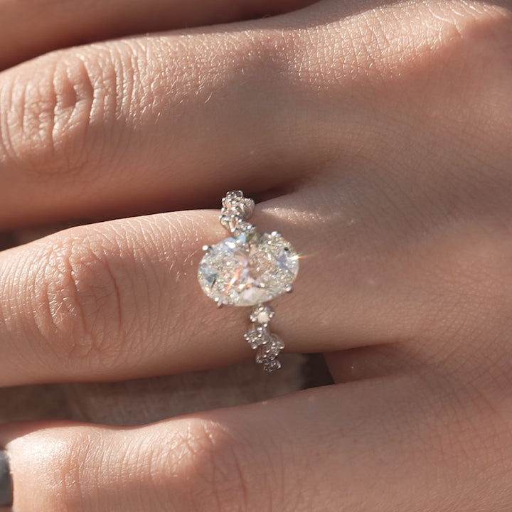 The Mona Oval Lab Diamond Moissanite Engagement Ring *Shown with 2.5 ct #material_white