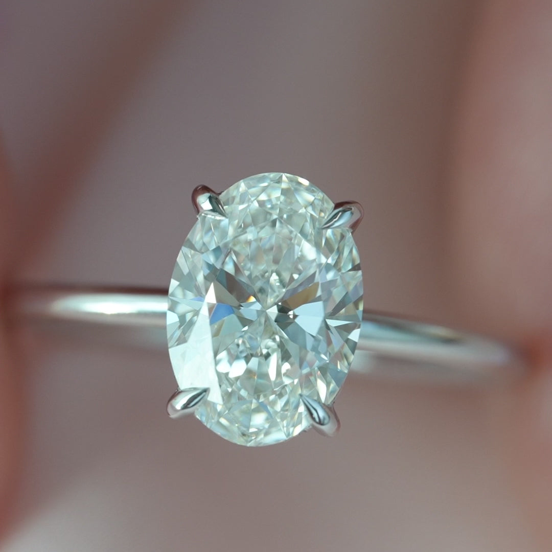 The Liberty Oval Lab Diamond Moissanite Engagement Ring