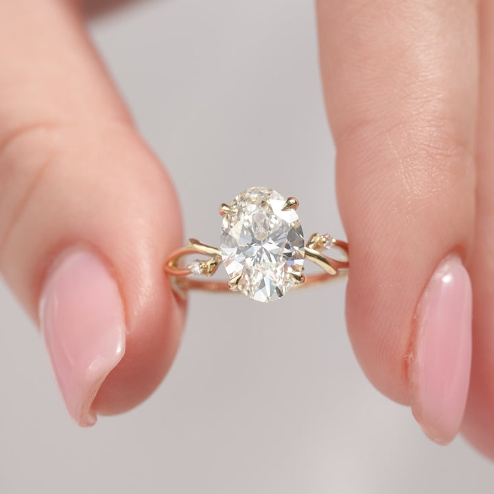 The Coco Oval Lab Diamond Moissanite Engagement Ring *Shown with 2.5 ct #material_gold