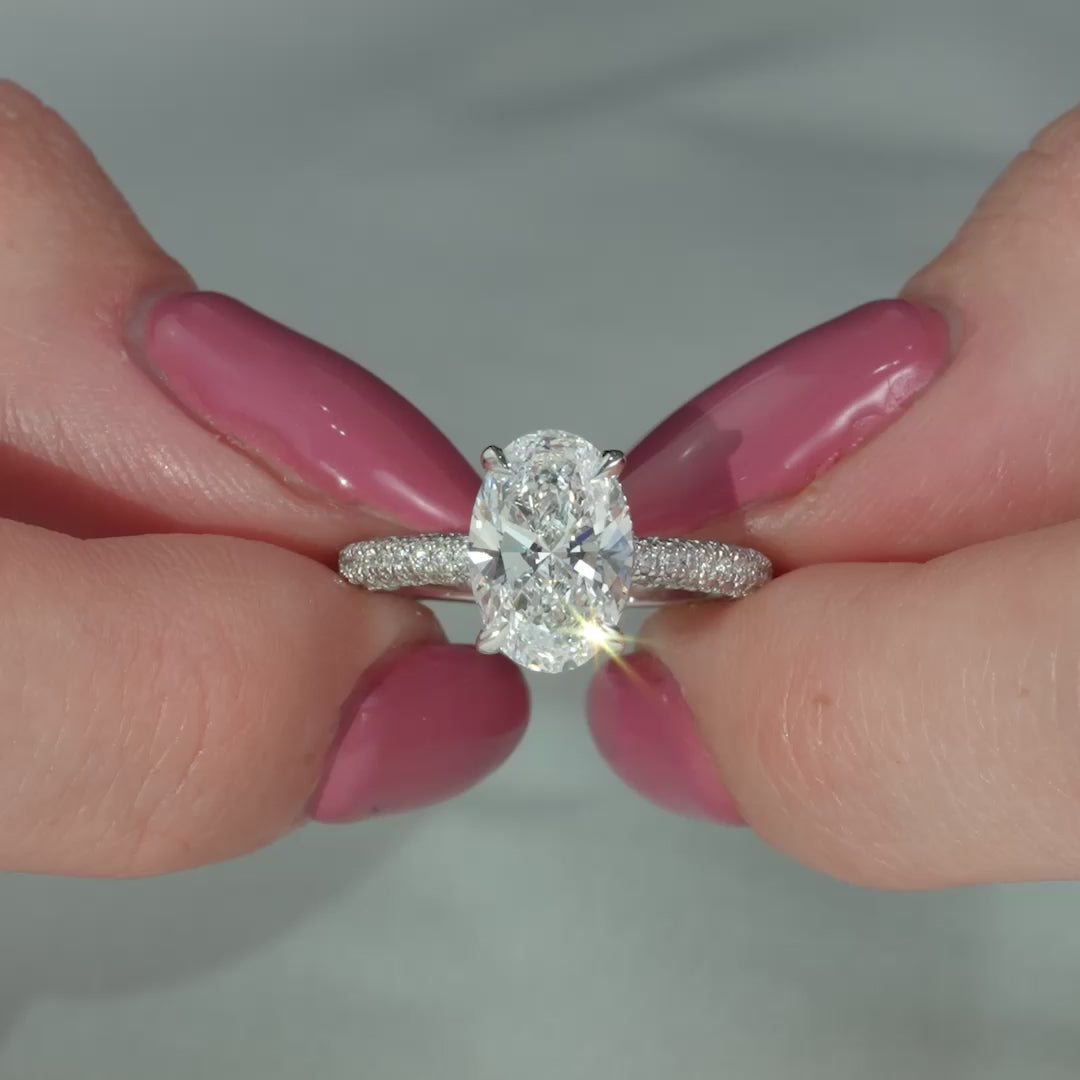 The Chana Oval Lab Diamond Moissanite Engagement Ring