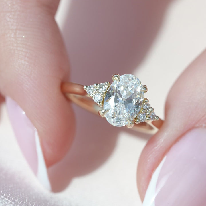 The Summer Oval Lab Diamond Moissanite Engagement Ring *Shown with 1 ct #material_gold