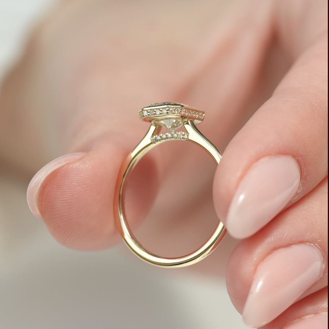 The Christine Radiant Lab Diamond Moissanite Engagement Ring