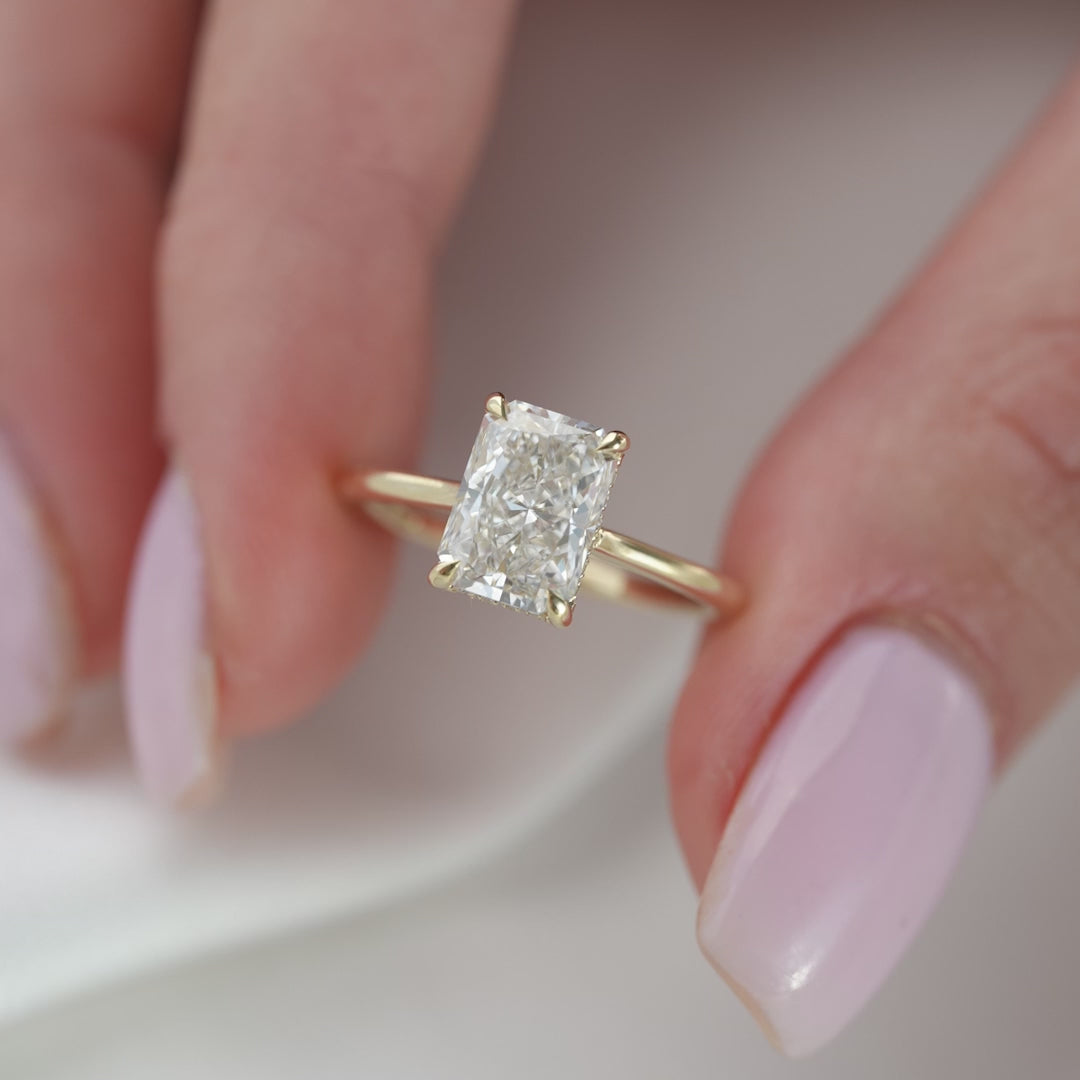 The Mabel Radiant Lab Diamond Moissanite Engagement Ring