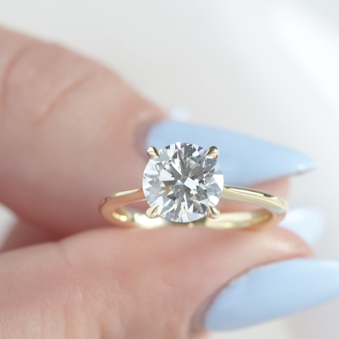 The Kendall Round Lab Diamond Moissanite Engagement Ring