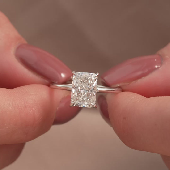 The Liberty Radiant Lab Diamond Moissanite Engagement Ring *Shown with 2.5 ct #material_white