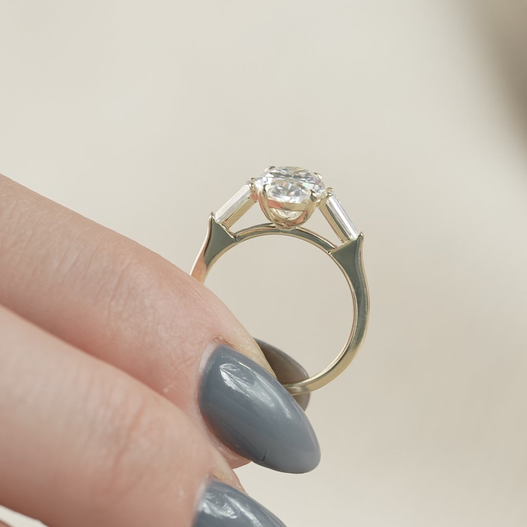 The Leona Oval Lab Diamond Moissanite Engagement Ring