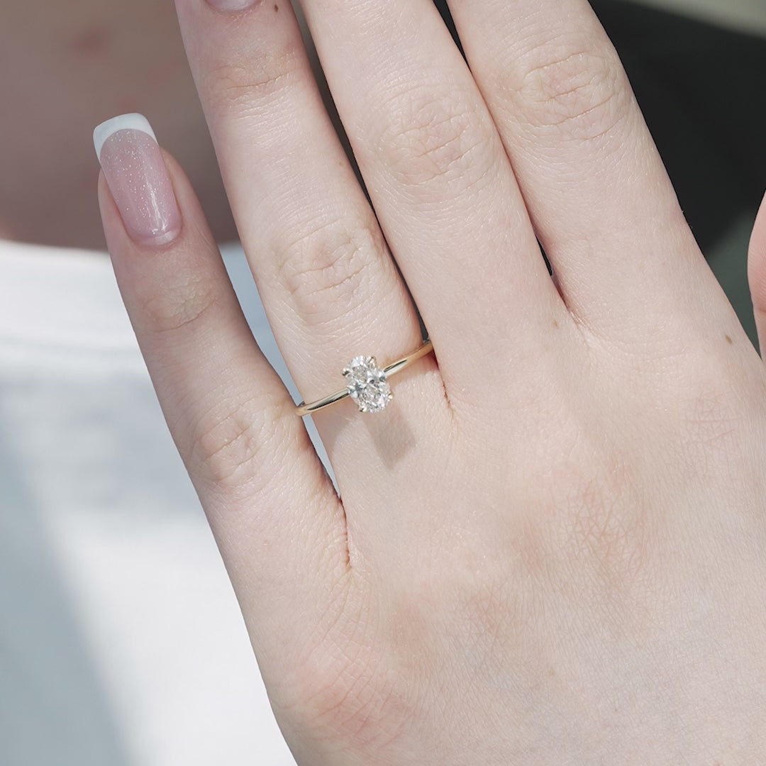 The Cecelia Oval Lab Diamond Moissanite Engagement Ring