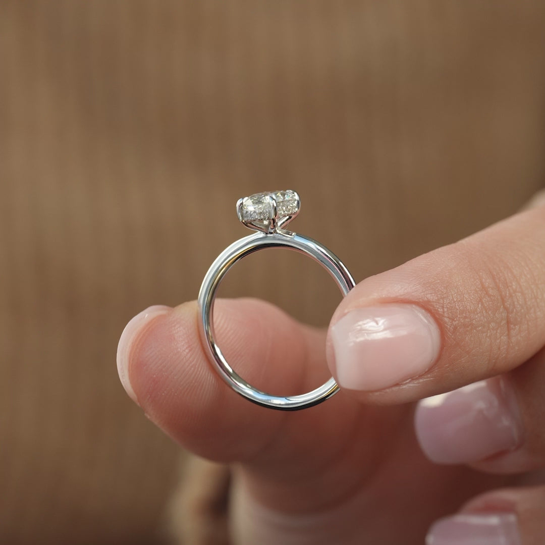 The Liberty Oval Lab Diamond Moissanite Engagement Ring