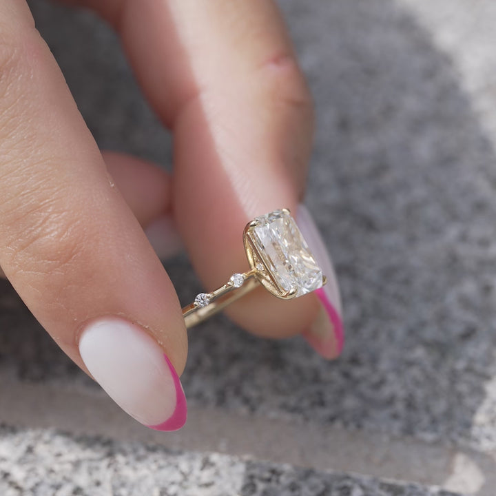 The Morgan Radiant Lab Diamond Moissanite Engagement Ring *Shown with 3 ct #material_gold