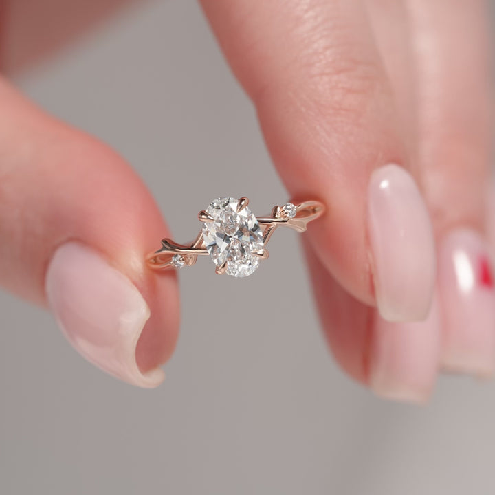 The Coco Oval Lab Diamond Moissanite Engagement Ring *Shown with 1 ct #material_rose