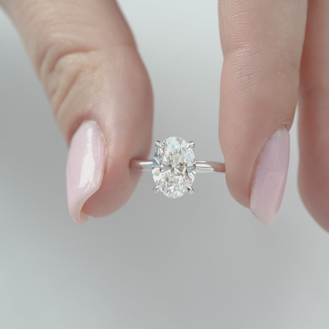The Cecelia Oval Lab Diamond Moissanite Engagement Ring