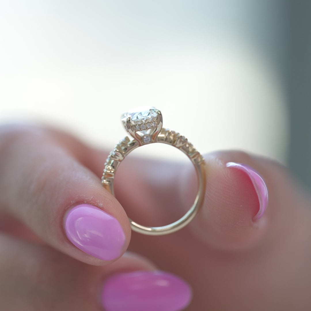 The Mona Oval Lab Diamond Moissanite Engagement Ring