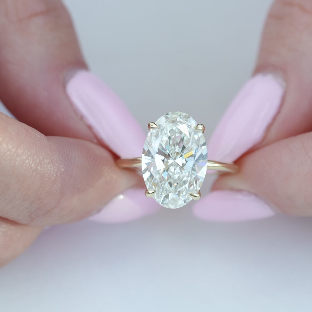 The Cecelia Oval Lab Diamond Moissanite Engagement Ring