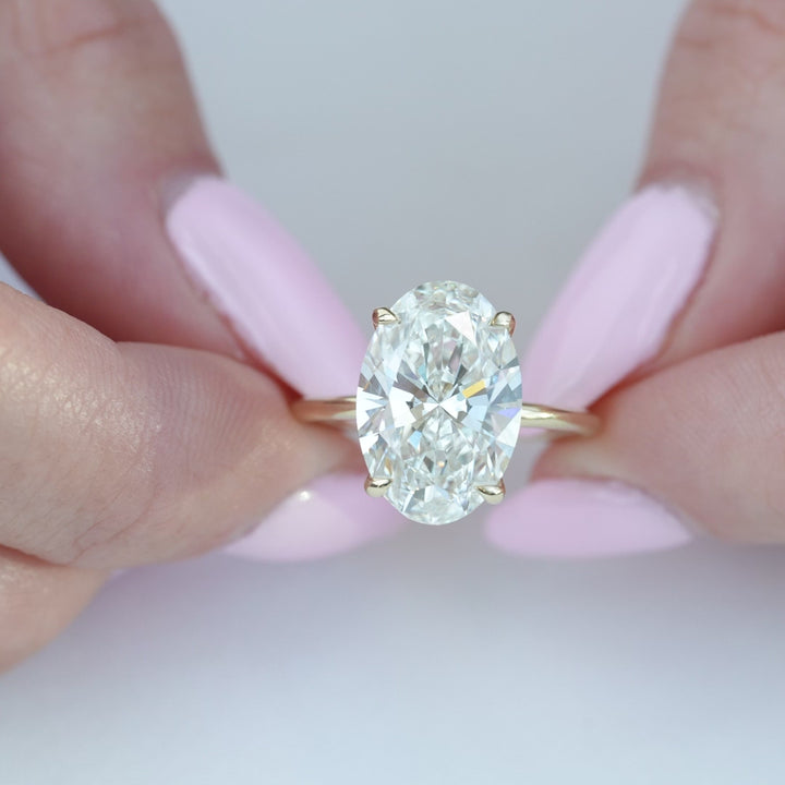 The Cecelia Oval Lab Diamond Moissanite Engagement Ring *Shown with 5.5 ct #material_gold