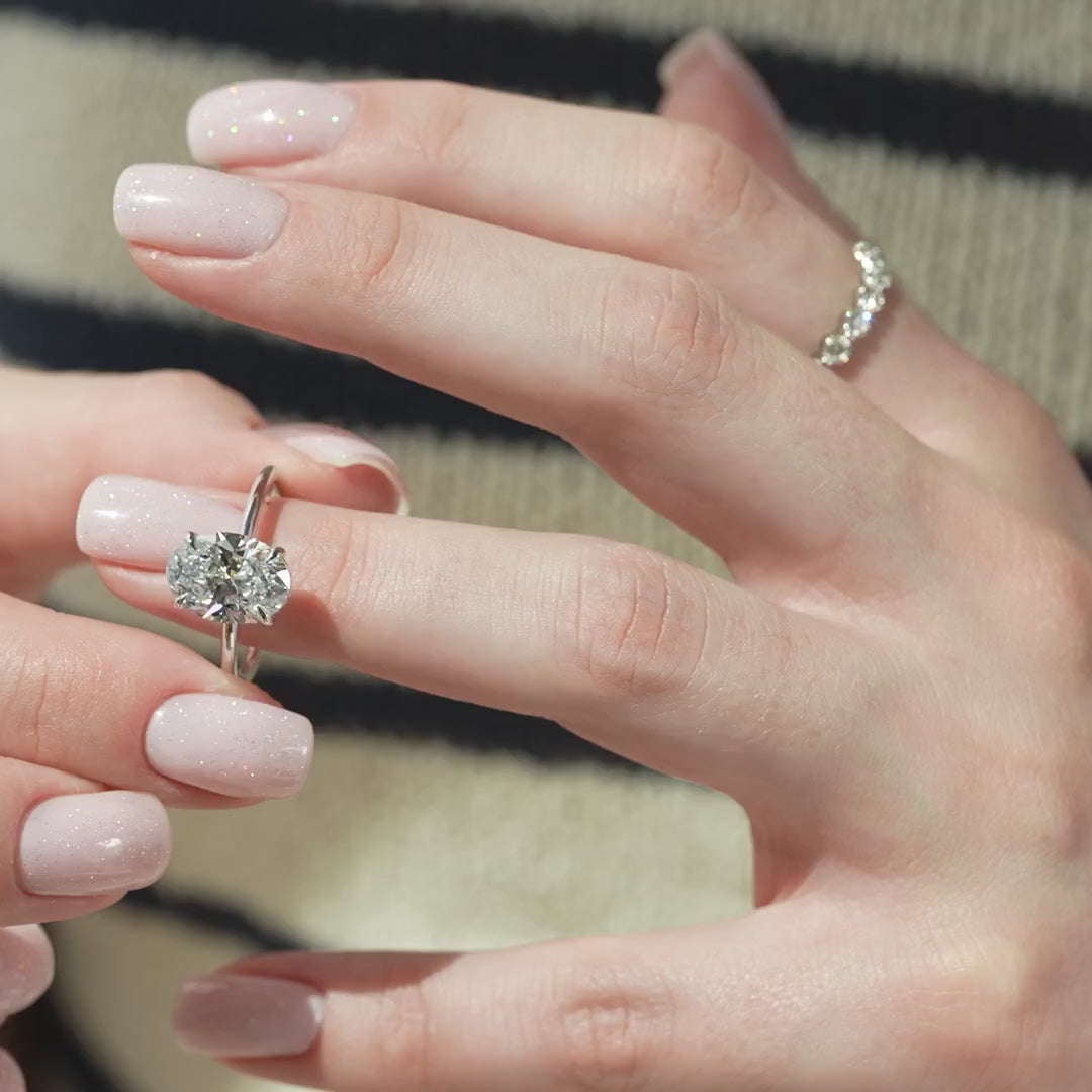 The Liberty Oval Lab Diamond Moissanite Engagement Ring