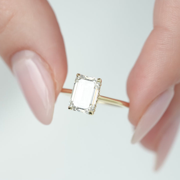 The Mabel Emerald Lab Diamond Moissanite Engagement Ring *Shown with 2.5 ct #material_gold