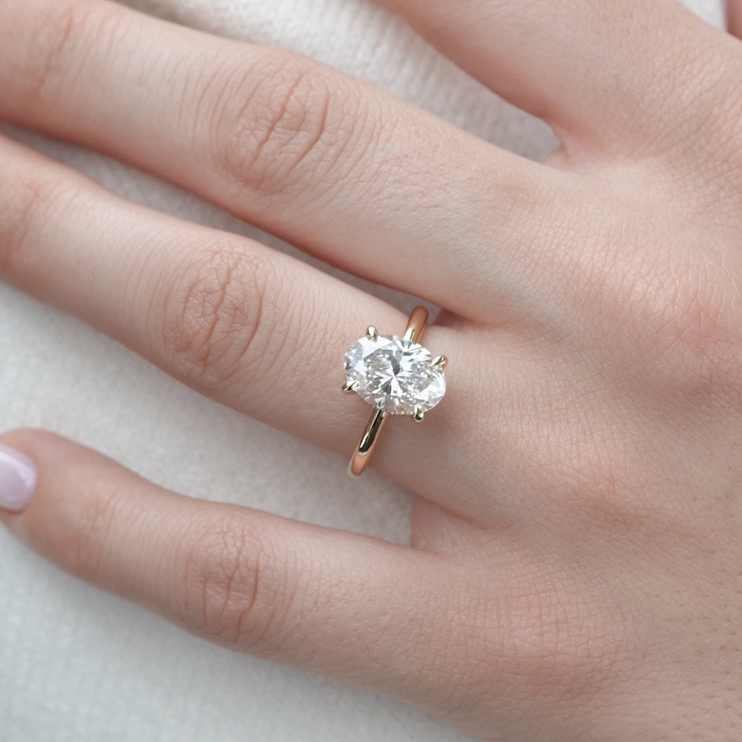 The Liberty Oval Lab Diamond Moissanite Engagement Ring