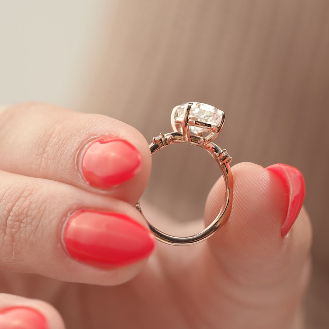 The Coco Pear Lab Diamond Moissanite Engagement Ring