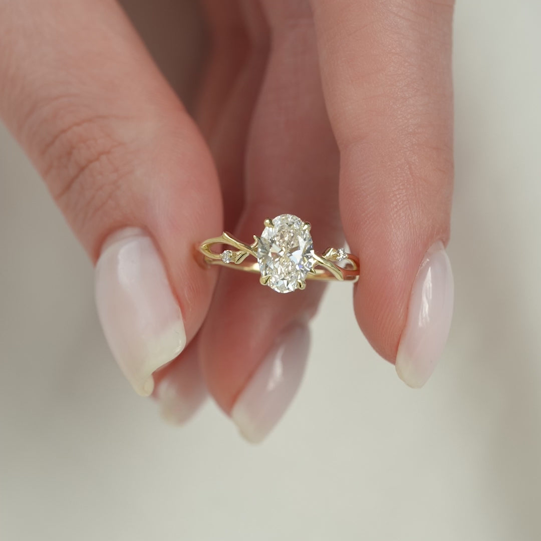 The Coco Oval Lab Diamond Moissanite Engagement Ring