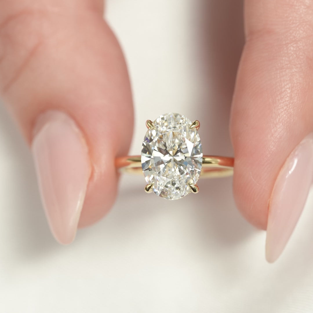 The Liberty Oval Lab Diamond Moissanite Engagement Ring