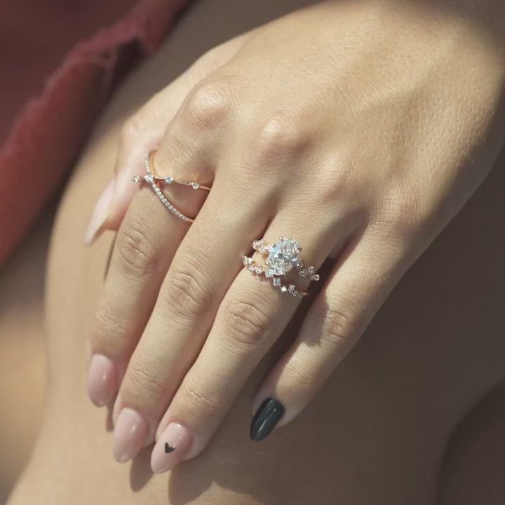 The Mona Oval Lab Diamond Moissanite Engagement Ring *Shown with 2 ct #material_rose