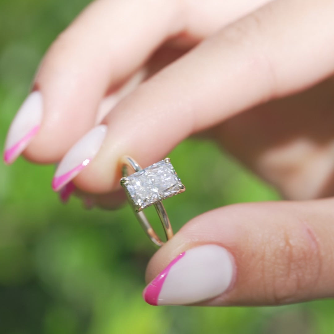 The Liberty Radiant Lab Diamond Moissanite Engagement Ring