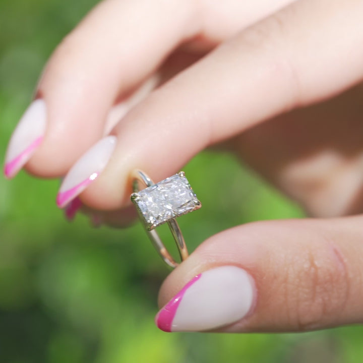 The Liberty Radiant Lab Diamond Moissanite Engagement Ring *Shown with 2.5 ct #material_gold