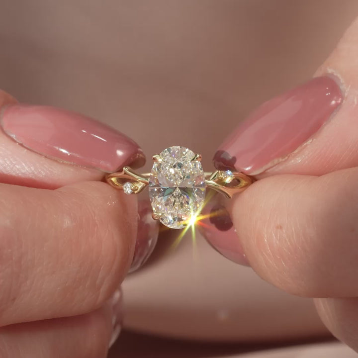 The Coco Oval Lab Diamond Moissanite Engagement Ring *Shown with 2 ct #material_gold