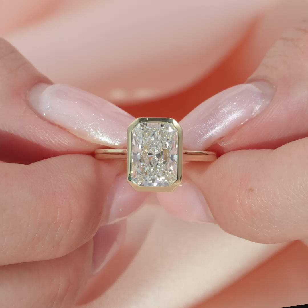 The Christine Radiant Lab Diamond Moissanite Engagement Ring