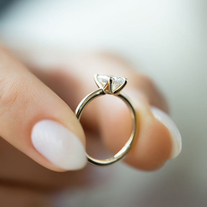 The Cecelia Radiant Lab Diamond Moissanite Engagement Ring *Shown with 4.5 ct #material_gold