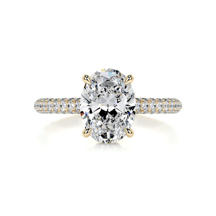 Sadie Moissanite & Diamonds Ring Moissanite 18K Gold 1 Carat Round#material_18k-gold