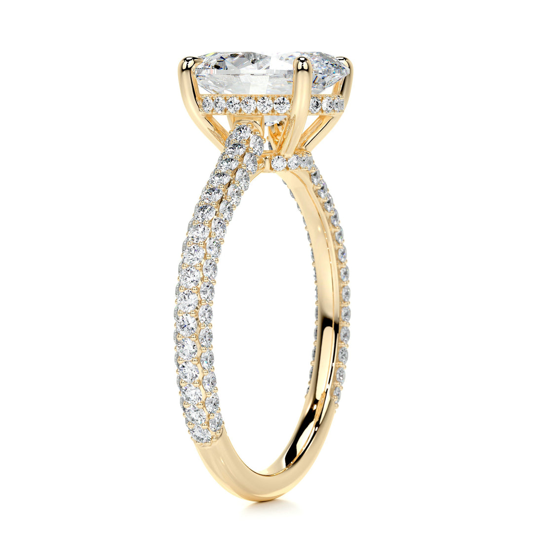 Sadie Moissanite & Diamonds Ring Moissanite 18K Gold 2.15 Carat Round#material_18k-gold