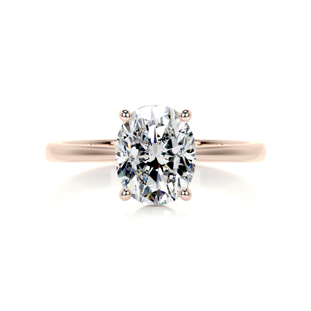 Sara Moissanite Ring Moissanite 14K Rose 1 Carat #material_14k-rose