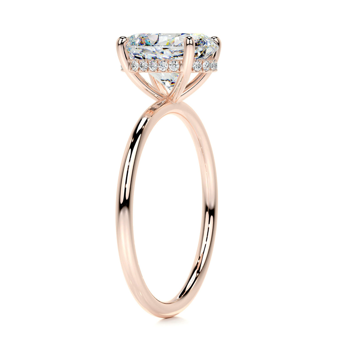 Savannah Moissanite & Diamonds Ring Moissanite 14K Rose 2.15 Carat Round#material_14k-rose