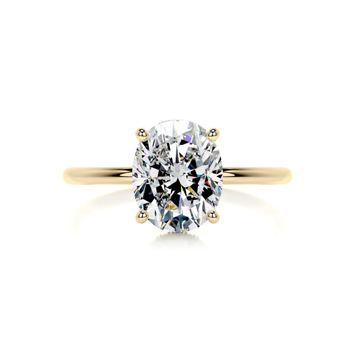 Savannah Moissanite & Diamonds Ring Moissanite 18K Gold 1 Carat Round#material_18k-gold