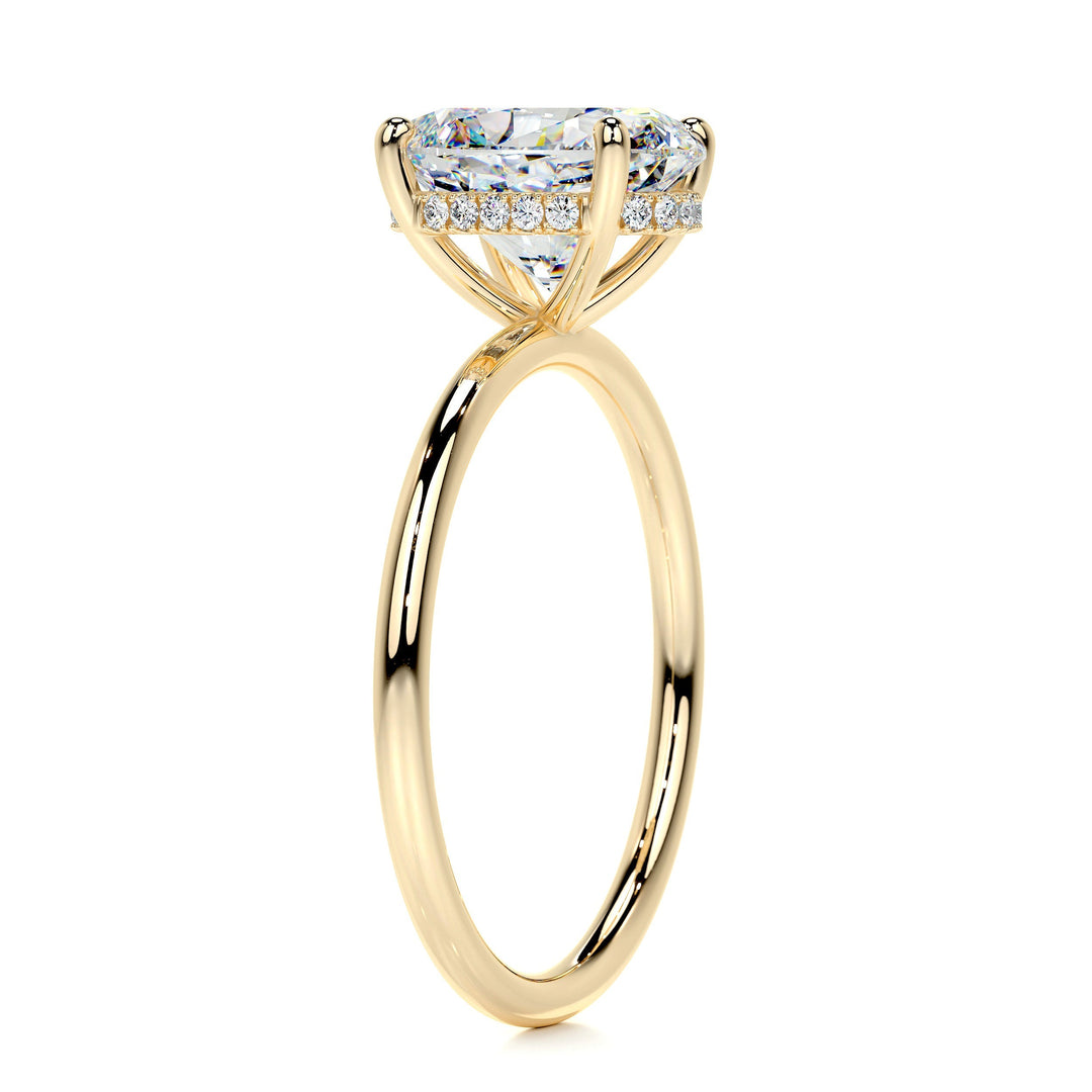 Savannah Moissanite & Diamonds Ring Moissanite 18K Gold 2.15 Carat Round#material_18k-gold