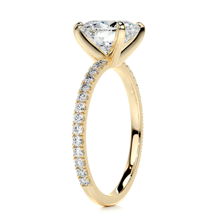 Stella Cushion Moissanite & Diamonds Ring Moissanite 18K Gold 2 Carat Round#material_18k-gold