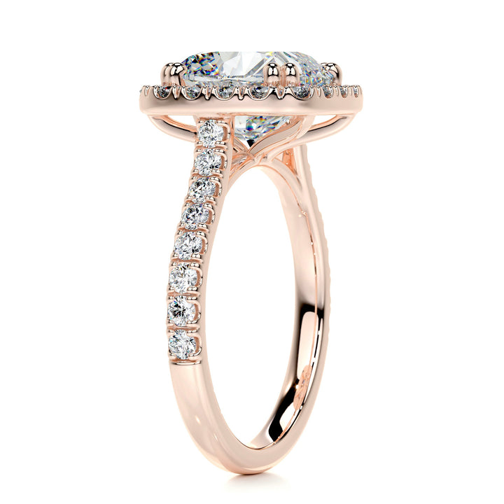 Taylor Moissanite & Diamonds Ring Moissanite 14K Rose 2 Carat Round#material_14k-rose