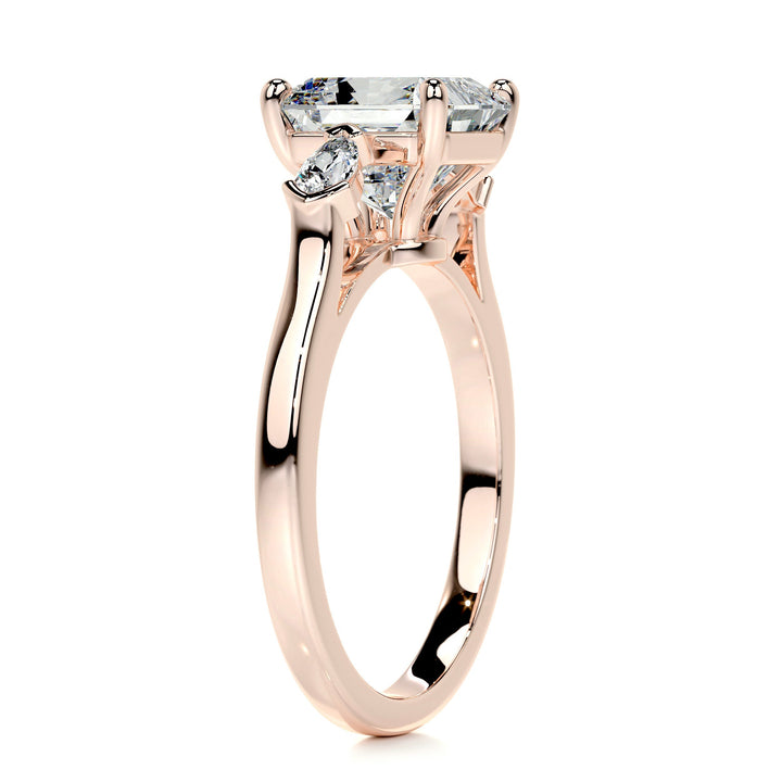 Termon Moissanite & Diamonds Ring Moissanite 14K Rose 2 Carat Pear#material_14k-rose