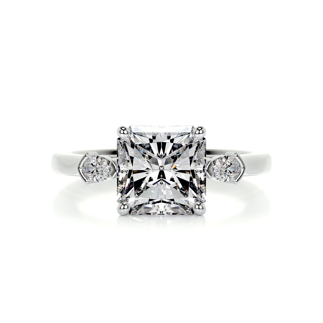 Termon Moissanite & Diamonds Ring Moissanite 14K White 1 Carat Pear#material_14k-white